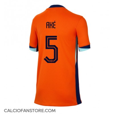 Maglia Calcio Paesi Bassi Nathan Ake #5 Prima Divisa Donna Europei 2024 Manica Corta Maglia Calcio Paesi Bassi Nathan Ake #5 Prima Divisa Donna Europei 2024 Manica Corta